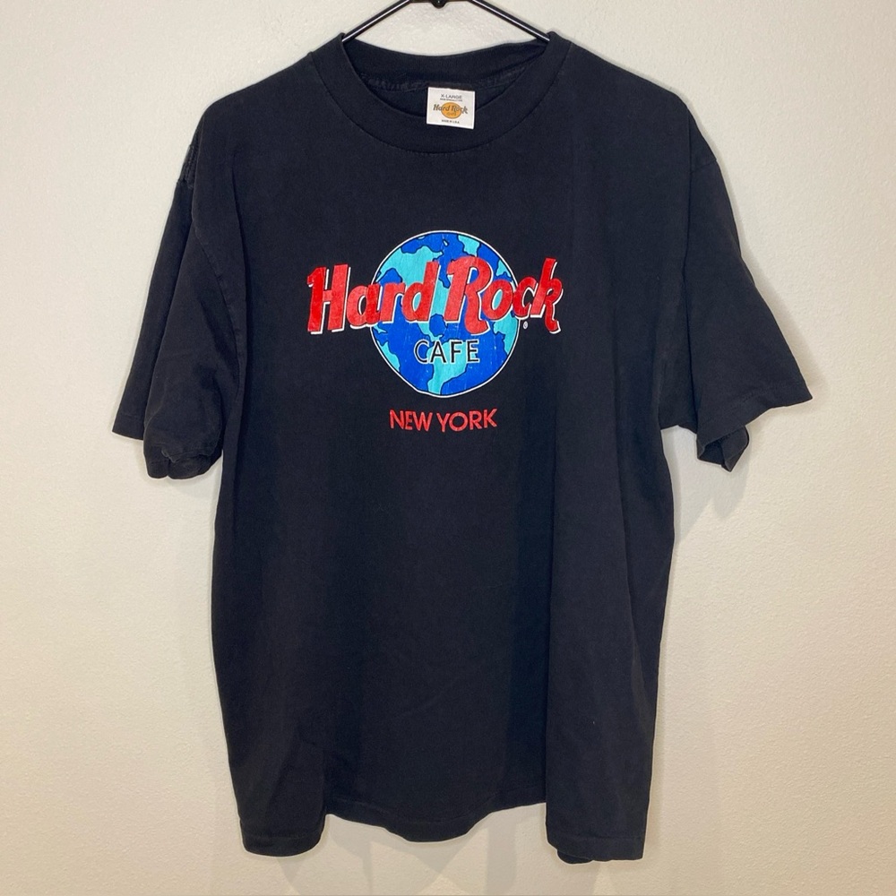 Vintage Hard Rock‎ Cafe New York Black T Shirt Mens XL Single Stitch Made In USA
